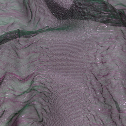 Metallic Purple and Green Iridescent Striped Double Layer Organza - Full