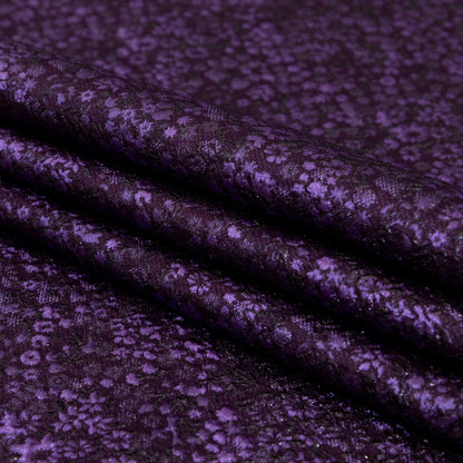 Metallic Purple Luxury Floral Brocade - Folded