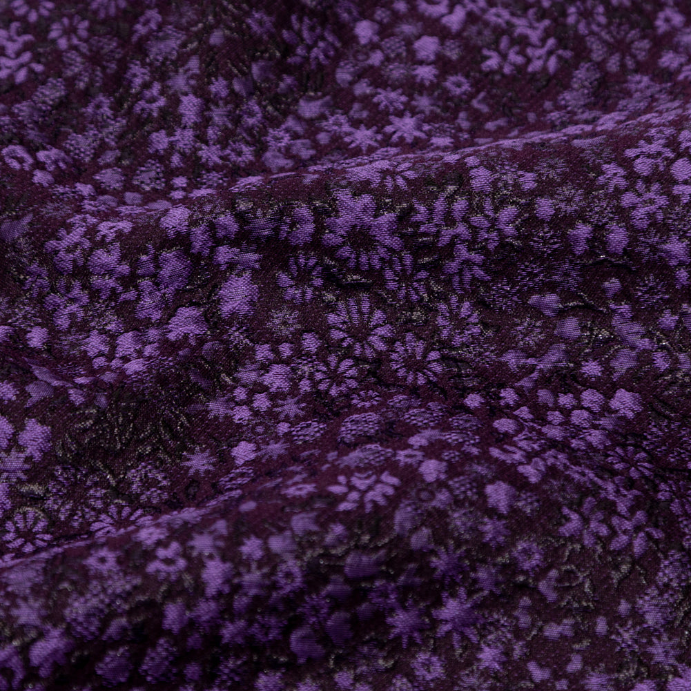 Metallic Purple Luxury Floral Brocade - Detail