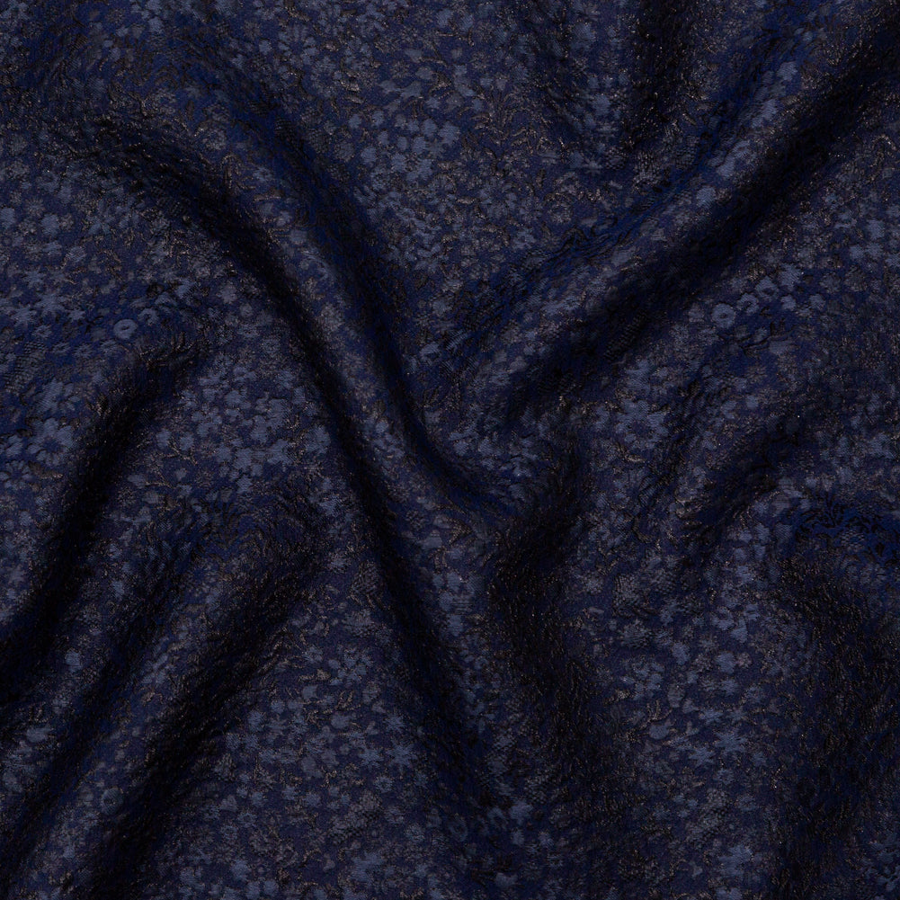 Metallic Royal Blue Luxury Floral Brocade