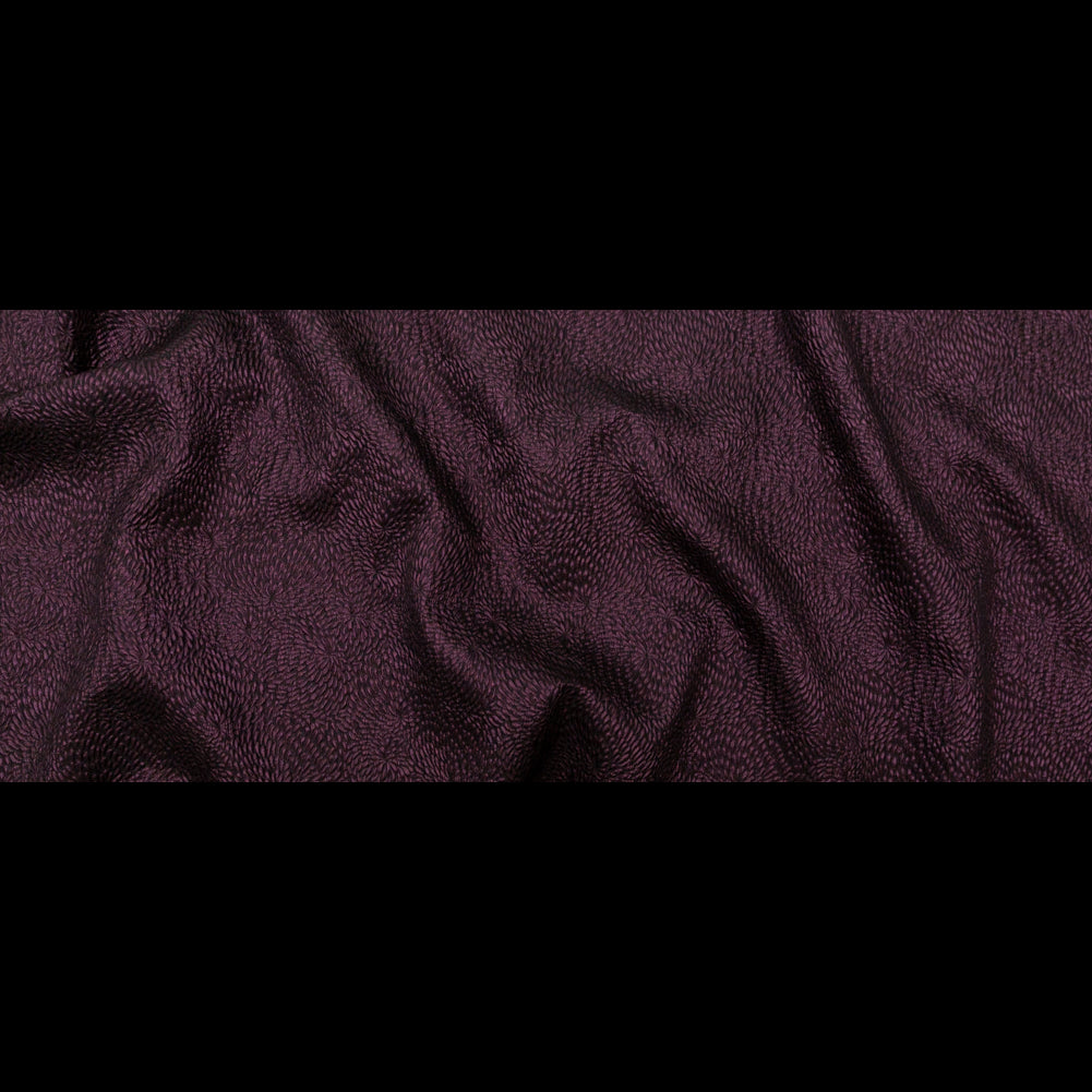 Metallic Aubergine Floral Double-Layer Organza Brocade - Folded