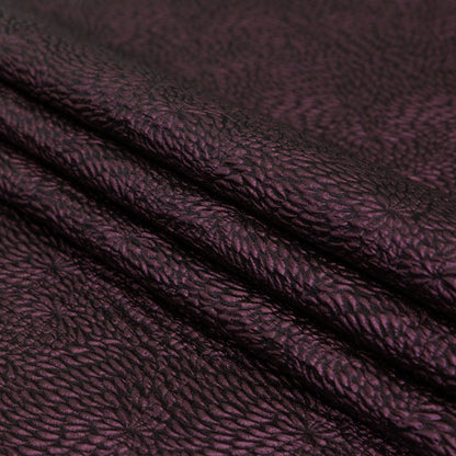 Metallic Aubergine Floral Double-Layer Organza Brocade - Detail