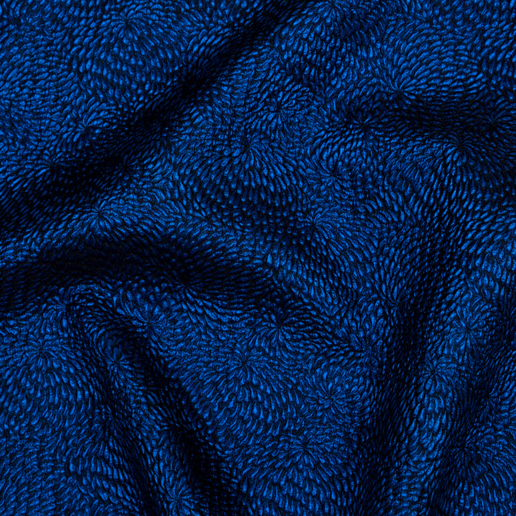 template--25130090922057__main-Metallic Royal Blue Floral Double-Layer Organza Brocade