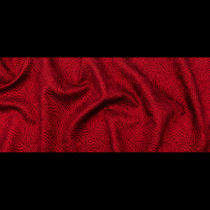 Metallic Red and Black Floral Double-Layer Organza Brocade Folded