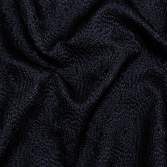 Metallic Black Floral Double-Layer Organza Brocade