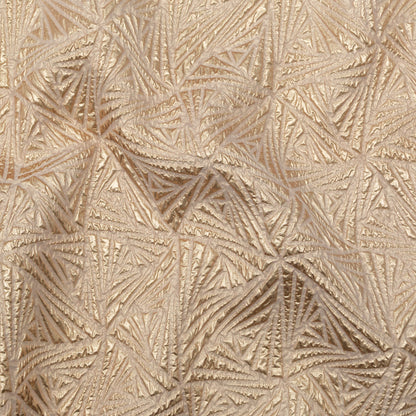 Luminous Gold Geometric Double-Layer Creped Organza Brocade