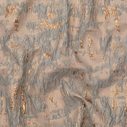 Sky Gray and Gold Abstract Luxury Metallic Brocade