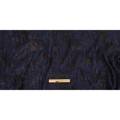 Navy and Glistening Grape Abstract Luxury Metallic Brocade - Full