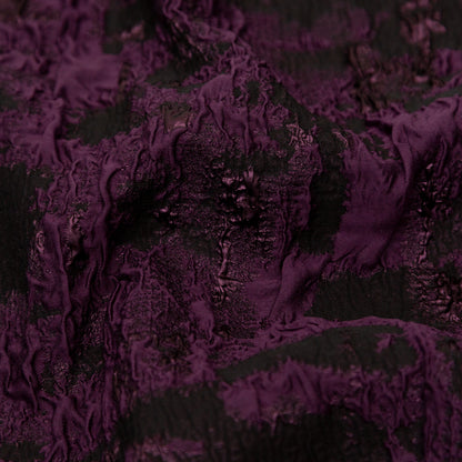 Blackberry Wine and Black Abstract Luxury Metallic Brocade Detail