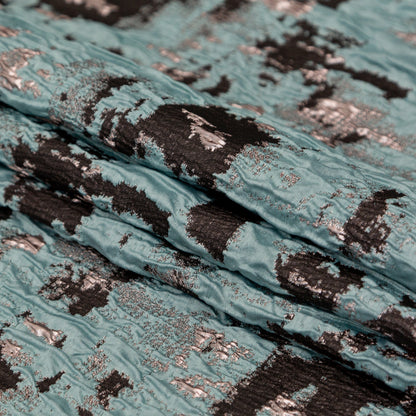 Mint Chocolate Chip Abstract Luxury Metallic Brocade - Folded