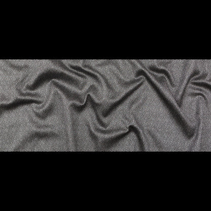 Metallic Silver on Black Abstract Luxury Brocade - Folded