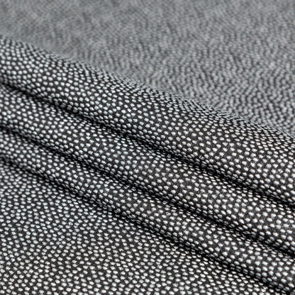 Metallic Silver on Black Abstract Luxury Brocade - Detail