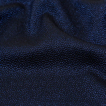 Metallic Blue on Black Abstract Luxury Brocade - Full