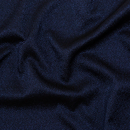 Metallic Blue on Black Abstract Luxury Brocade