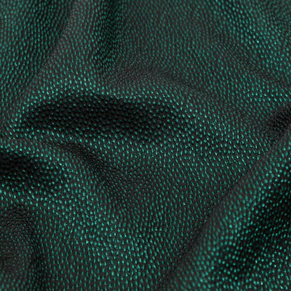 Metallic Green on Black Abstract Luxury Brocade - Full