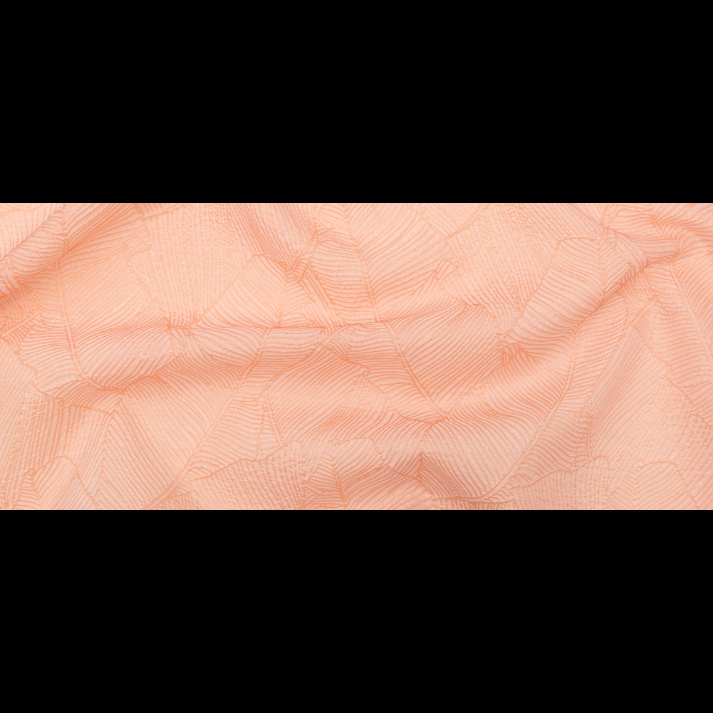 Luminous Coral Double-Layer Organza Brocade Folded