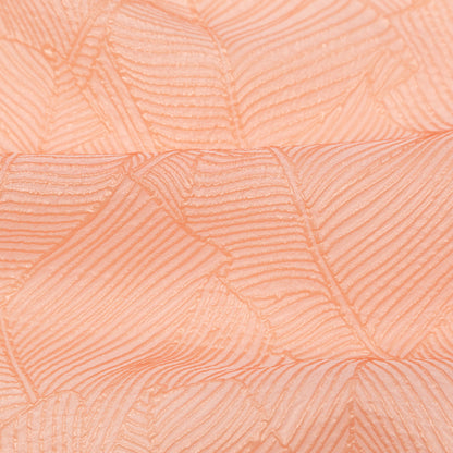 Luminous Coral Double-Layer Organza Brocade Full