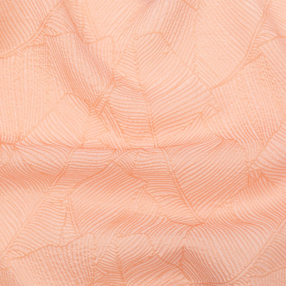 Luminous Coral Double-Layer Organza Brocade