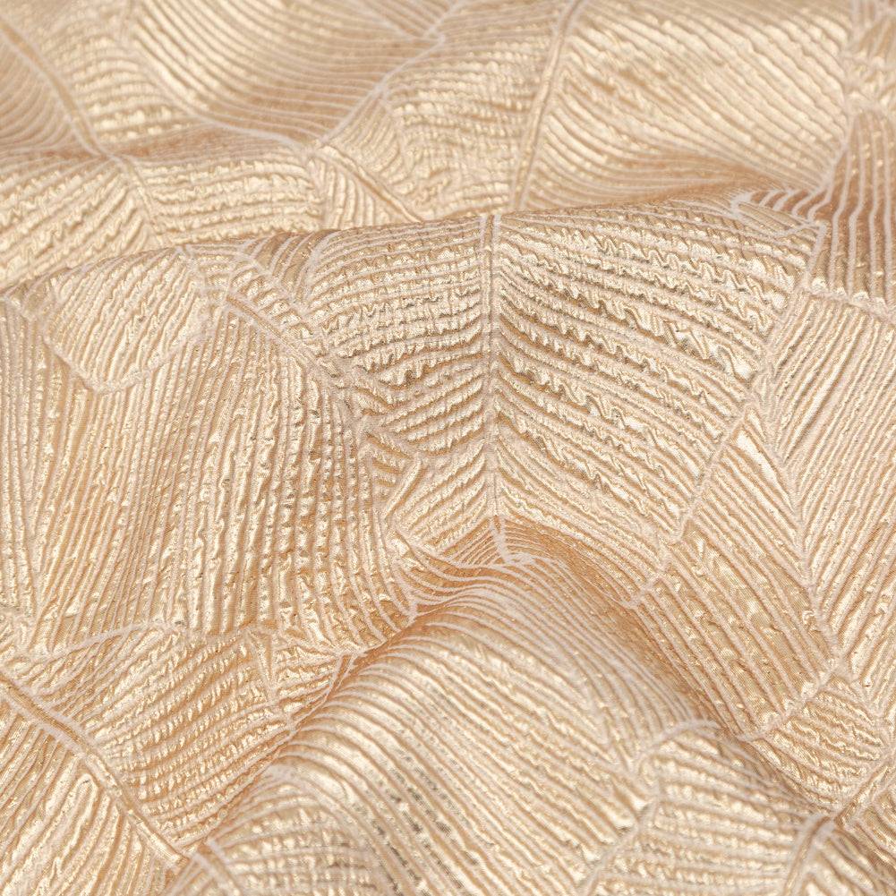 Luminous Gold Double-Layer Organza Brocade Full