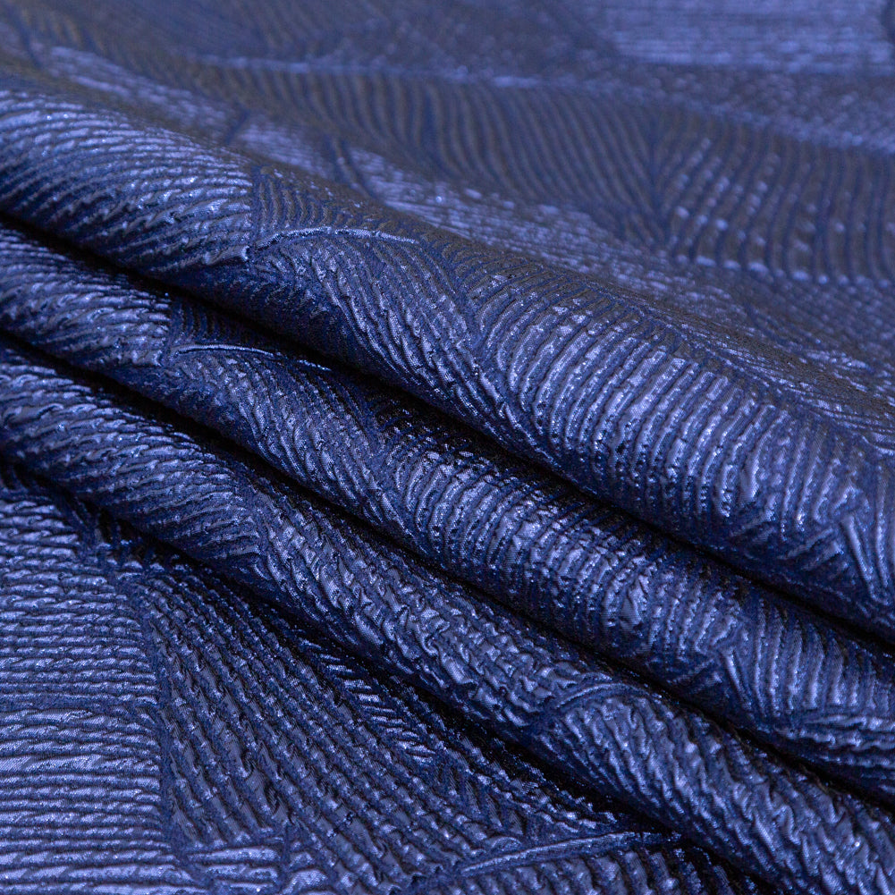 Luminous Royal Blue Double-Layer Organza Brocade - Detail