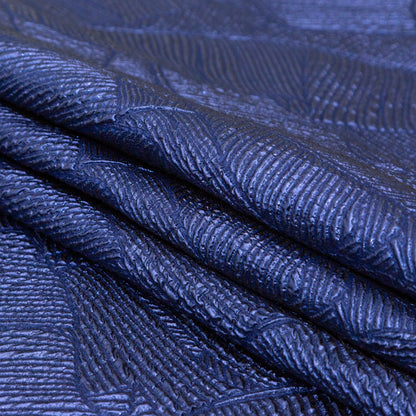 Luminous Royal Blue Double-Layer Organza Brocade - Detail
