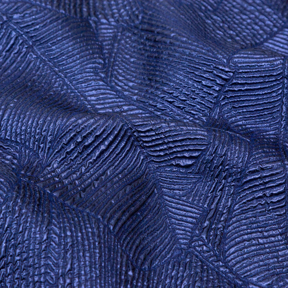 Luminous Royal Blue Double-Layer Organza Brocade - Full