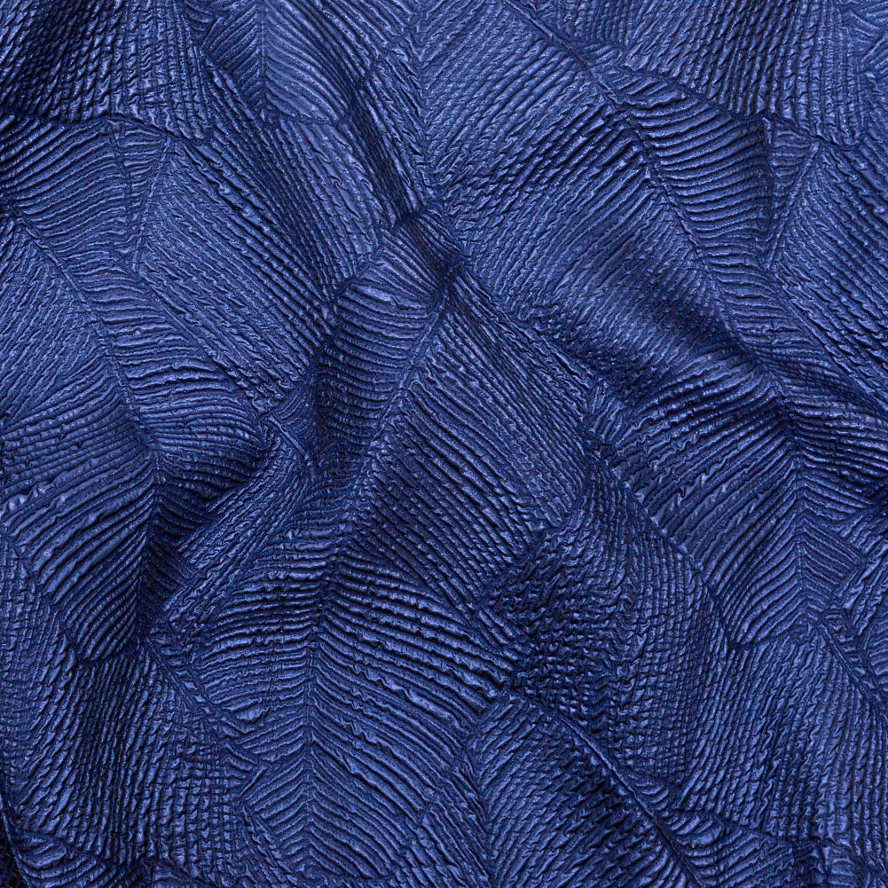 Luminous Royal Blue Double-Layer Organza Brocade