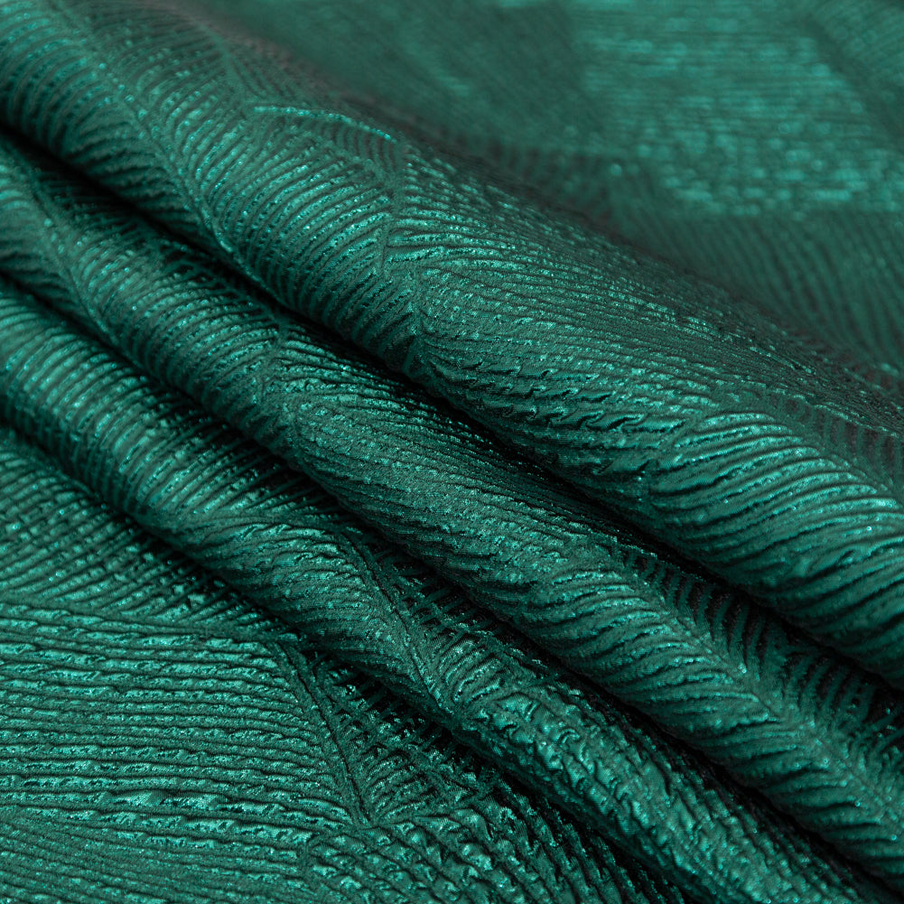 Luminous Green Double-Layer Organza Brocade Detail