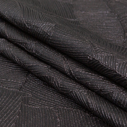 Luminous Black Double-Layer Organza Brocade Detail