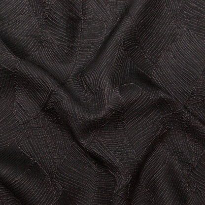 Luminous Black Double-Layer Organza Brocade