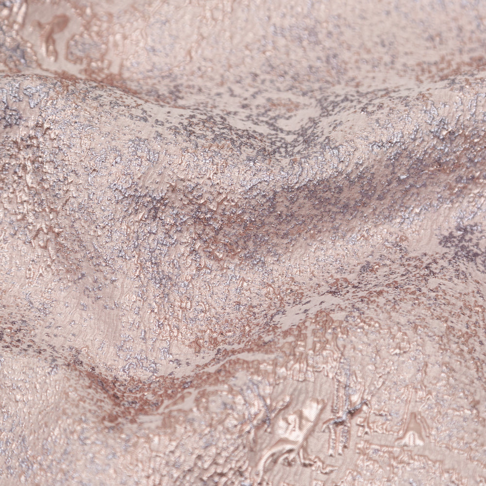 Beige and Silver Abstract Luxury Metallic Brocade - Full