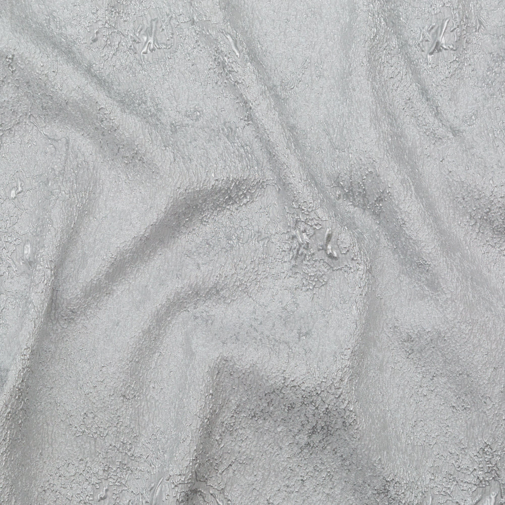 White and Silver Abstract Luxury Metallic Brocade