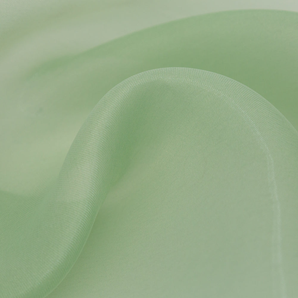 Luminous Mist Green Semi-Sheer Bridal Mikado - Full