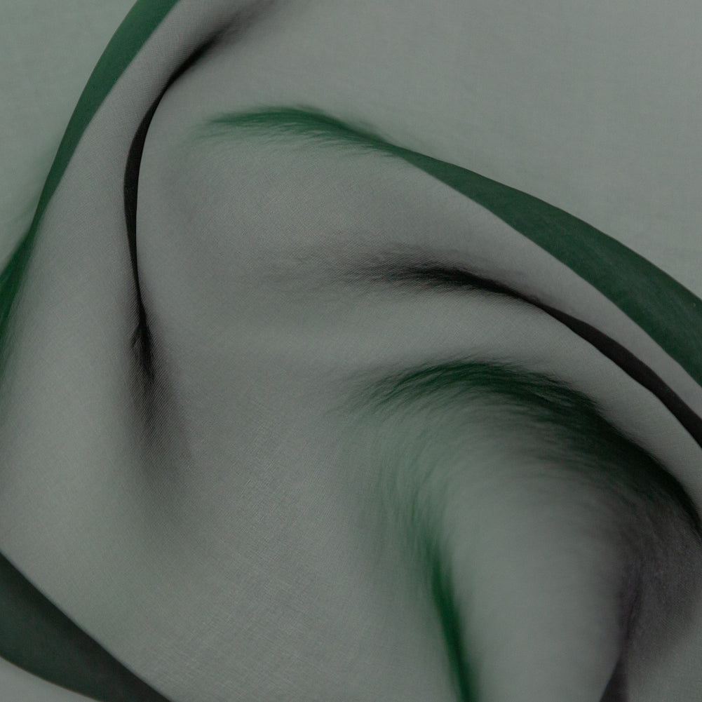 Shimmering Emerald and Black Iridescent Organza - Full
