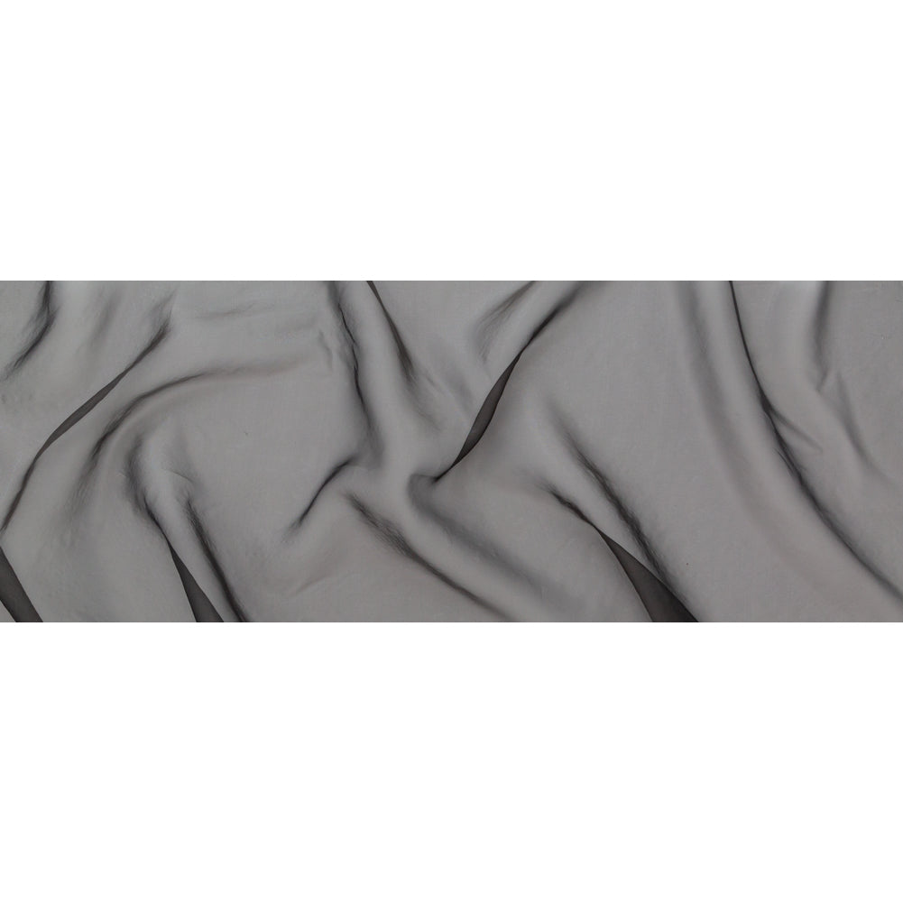 Shimmering Black and Silver Iridescent Organza - Folded