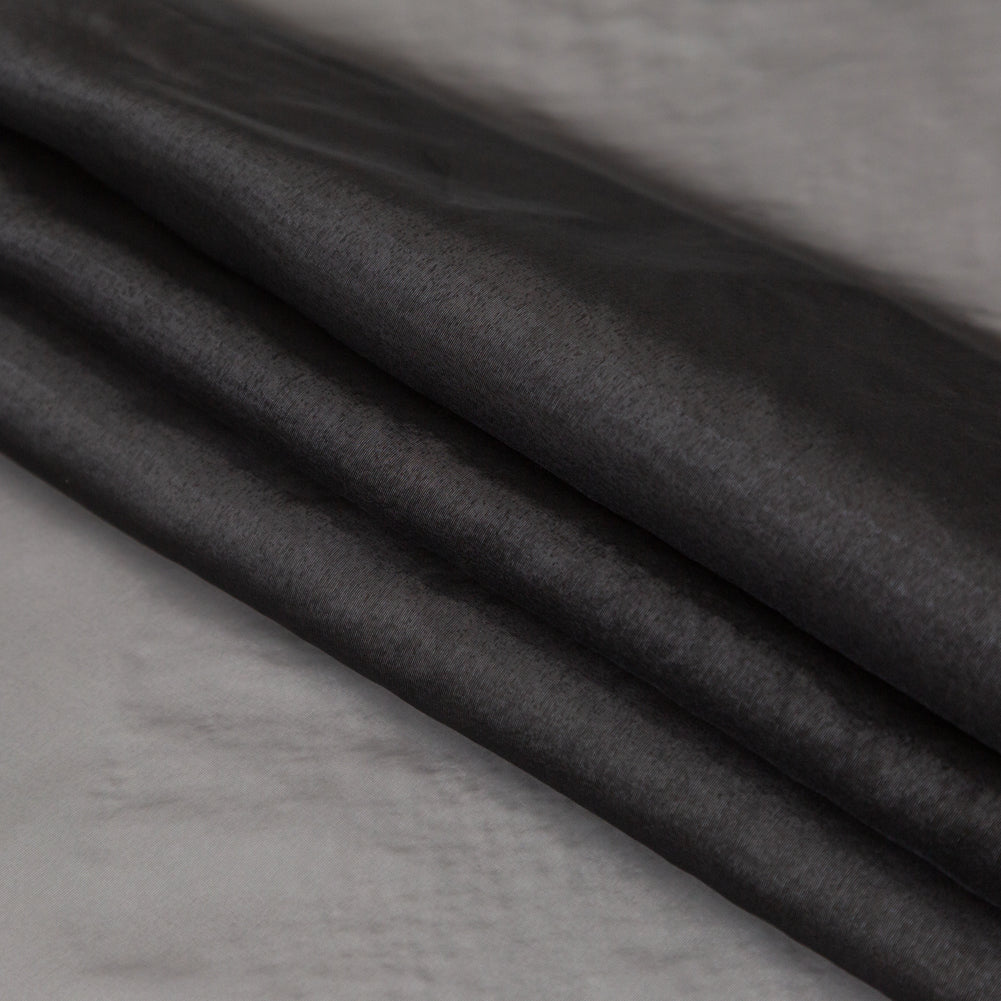 Shimmering Black and Silver Iridescent Organza - Detail