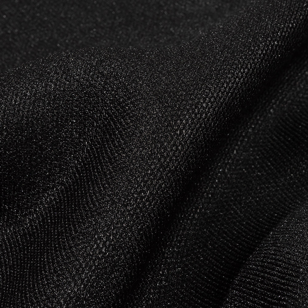 Kestrel Black Novelty Polyester Pique - Folded