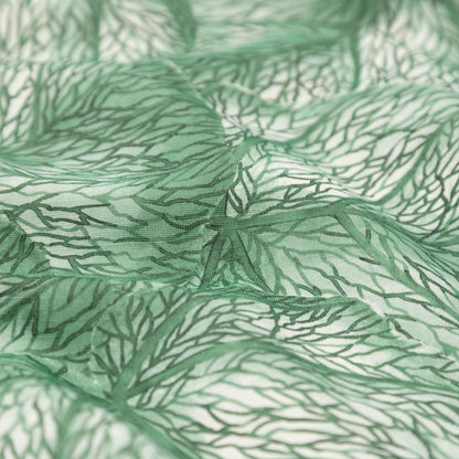 Green Tropical Leaves Printed Woven - Detail