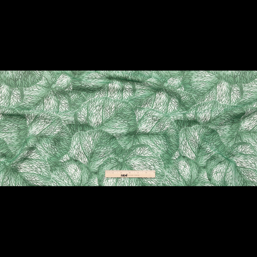 Green Tropical Leaves Printed Woven - Full