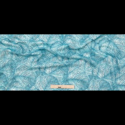 Blue Tropical Leaves Printed Woven - Full