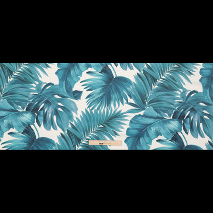 Blue Tropical Leaves Printed Woven - Full