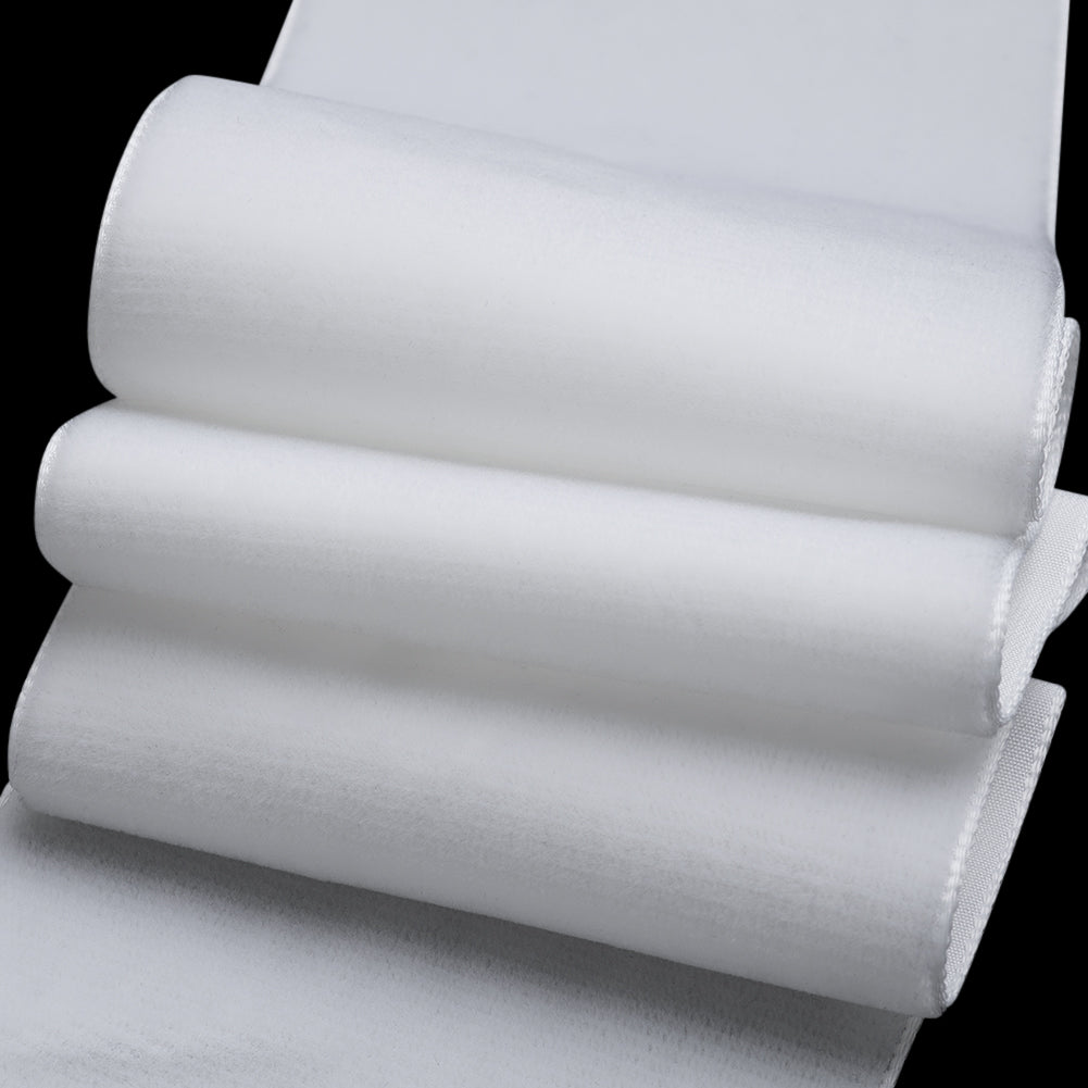 Single Faced Velvet Ribbon Made in Italy - 2.875" - White - Sabine Collection