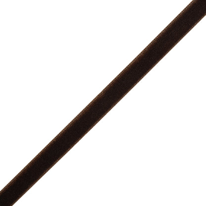 Double Faced Velvet Ribbon Made in Italy - 3/8" - Brown - Delphine Collection
