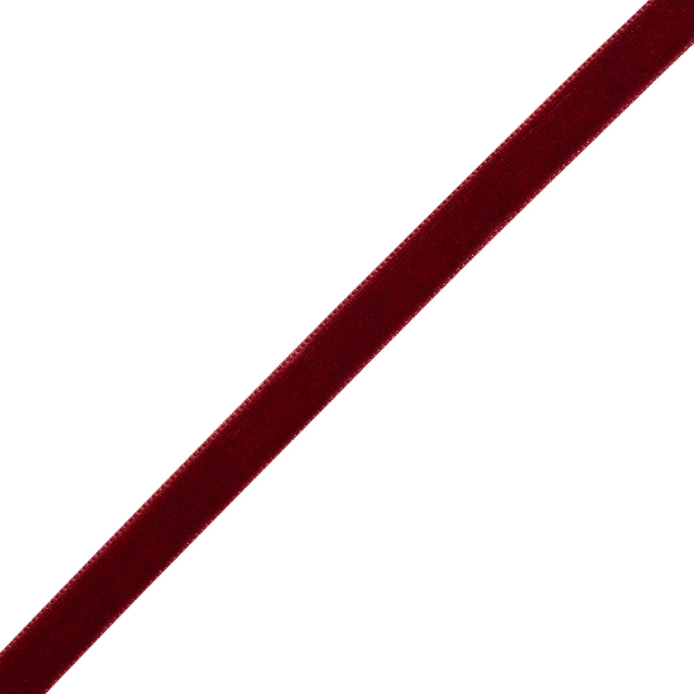 Double Faced Velvet Ribbon Made in Italy - 3/8" - Burgundy - Delphine Collection