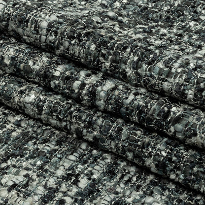 Viscose and Acrylic Chenille Tweed - Phantom, Gray and White - Newcastle Collection Full