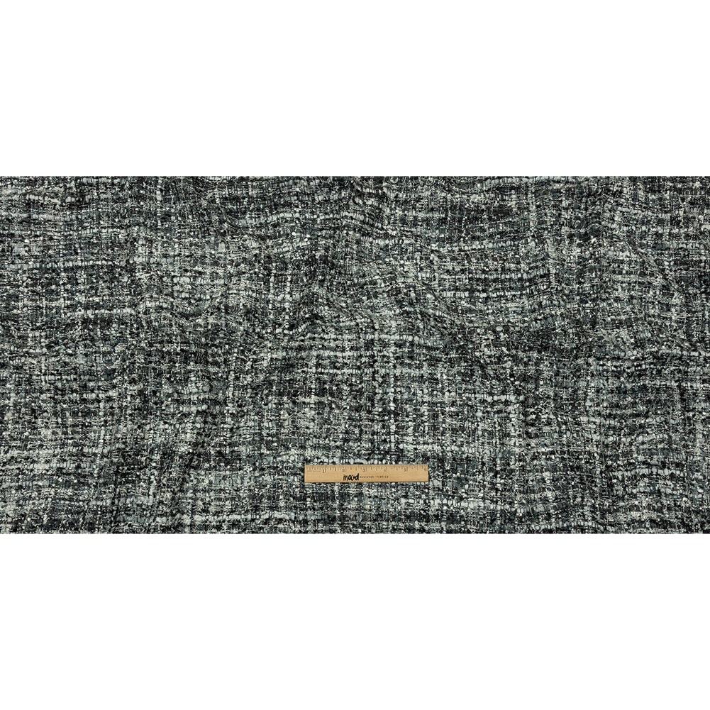 Viscose and Acrylic Chenille Tweed - Phantom, Gray and White - Newcastle Collection Drape