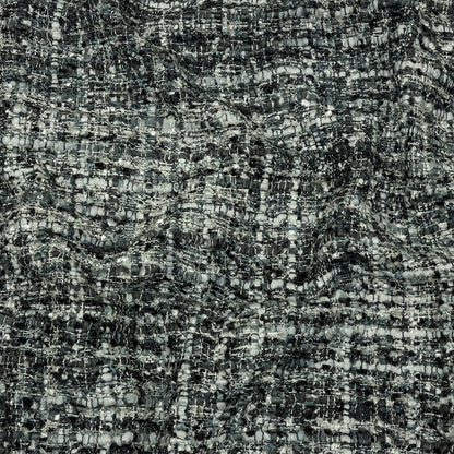 Viscose and Acrylic Chenille Tweed - Phantom, Gray and White - Newcastle Collection