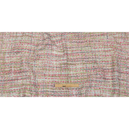 Viscose and Acrylic Chenille Tweed - Baby Pink, White and Sage Green - Newcastle Collection Drape