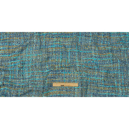 Viscose and Acrylic Chenille Tweed - Blue, Mustard and Arctic Green - Newcastle Collection Drape