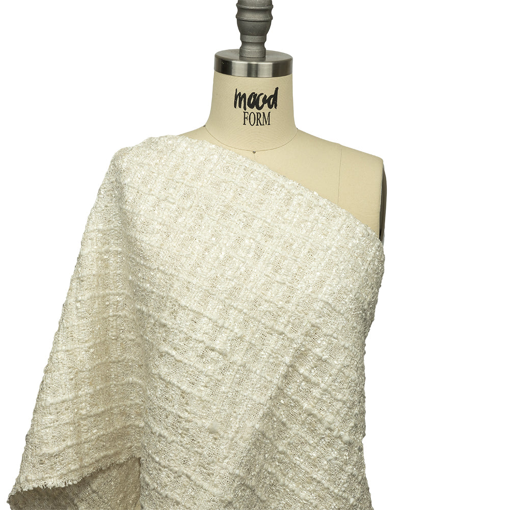 Viscose and Acrylic Chenille Tweed - Crystal Gray and Silver Coin - Newcastle Collection Detail